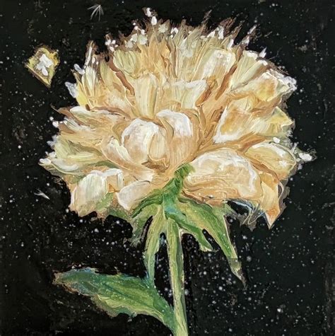 YELLOW PEONY. flower painting Painting by Valentina Reymer Brazhnikova ...