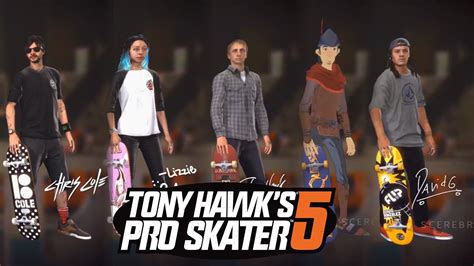 Tony Hawk's Pro Skater 5 - All Skater Characters and Maps (SHOWCASE ...