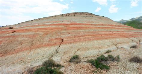 Mountains with Red Stripes. Khizi Region. Azerbaijan Stock Image ...