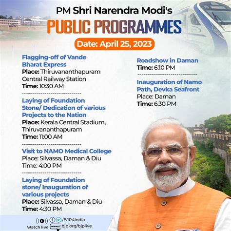 BJP on Twitter: "Prime Minister Shri @narendramodi's Public Programmes ...