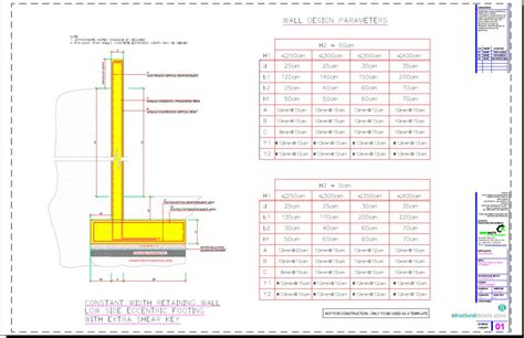 Eccentric Footing Constant Width Retaining Wall Design ...