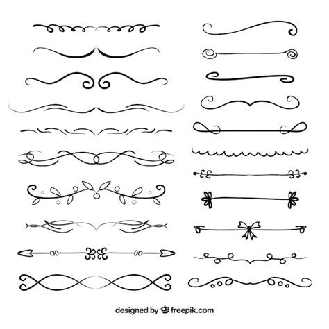 Free Vector | Collection of hand drawn dividers