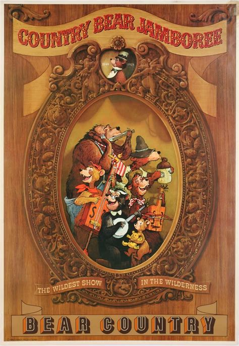 Country Bear Jamboree "Bear Country" Disneyland Attraction Poster.