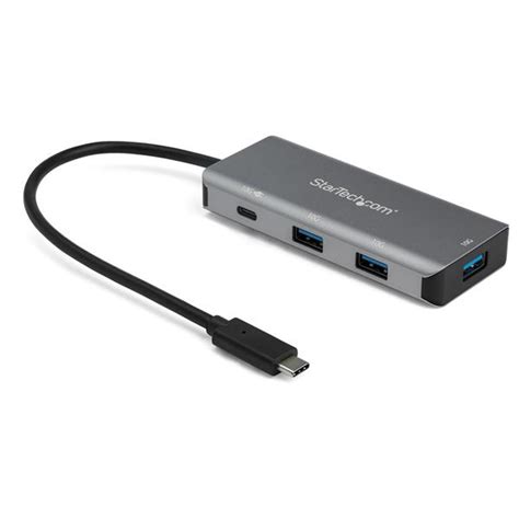 4-Port USB-C Hub with Power Delivery - 10Gbps - 3x USB-A & 1x USB-C ...