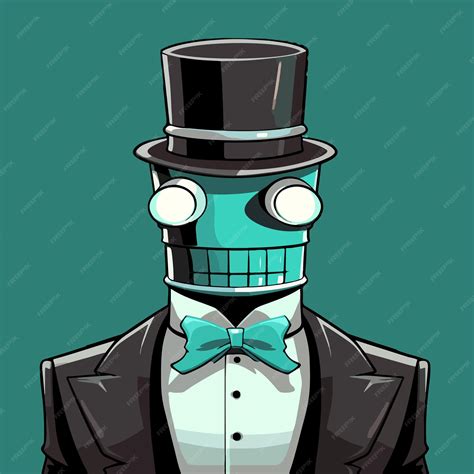 Premium Vector | Robot dressed as a butler