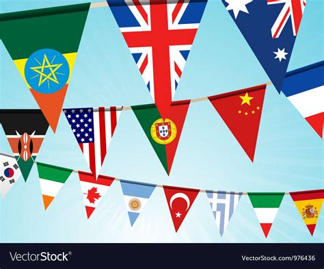 World flag bunting Royalty Free Vector Image - VectorStock