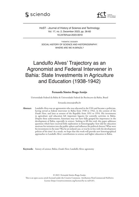 (PDF) Landulfo Alves’ Trajectory as an Agronomist and Federal Intervener in Bahia: State ...