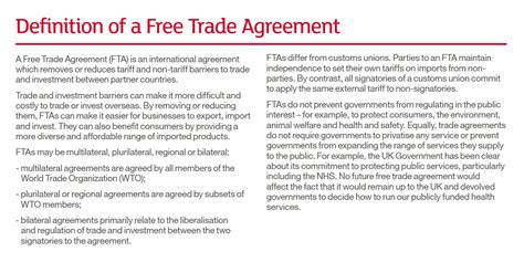 Definition of a Free Trade Agreement