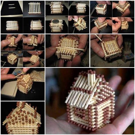 DIY Mini House with Matches | iCreativeIdeas.com | Matchstick craft ...