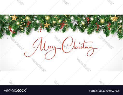 Christmas trree decoration tree border Royalty Free Vector