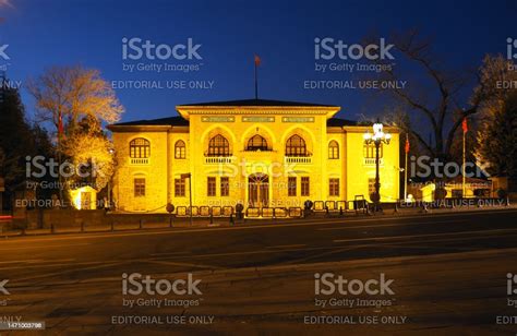 Historical Turkish Parliament Building Night View Stock Photo ...