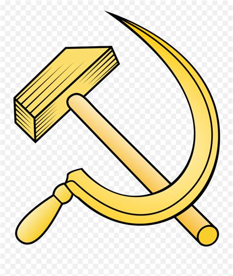 Hammer And Sickle Clipart - Golden Hammer And Sickle Emoji,Hammer And ...