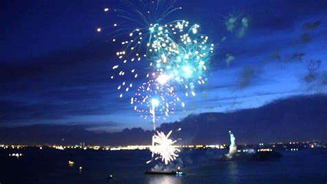 Fireworks from Norwegian Breakaway in front of the Statue Of Liberty - YouTube