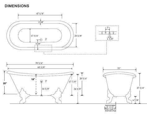 71" Cast Iron Double Ended Slipper Clawfoot Tub w/Imperial feet ...