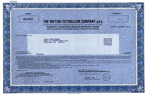 British Petroleum Company p.l.c. - 1987 - Scripophily.com | Collect Stocks and Bonds | Old Stock ...