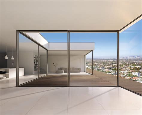 Minimal framed sliding glass wall system | For Residential Pros