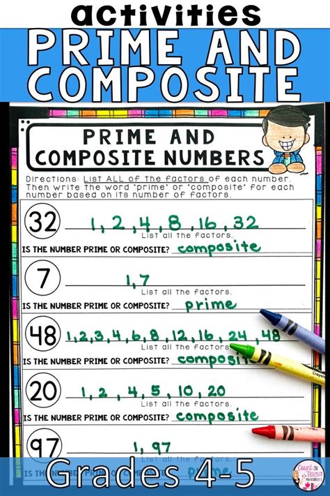 Prime And Composite Worksheet Grade 4