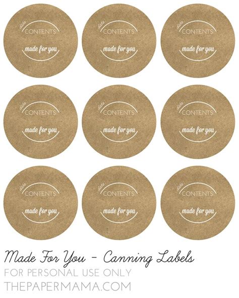 Canning Labels Template Free