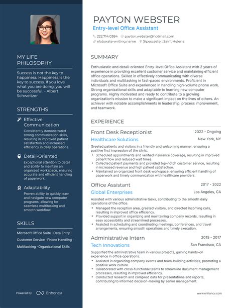 3 Successful Entry-level Office Assistant Resume Examples And Writing ...