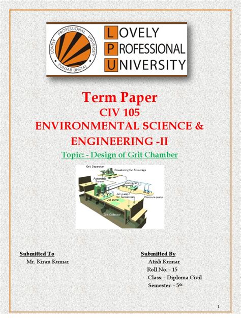 Design of Grit Chamber Environment Civ105 15 PDF | PDF | Sewage ...