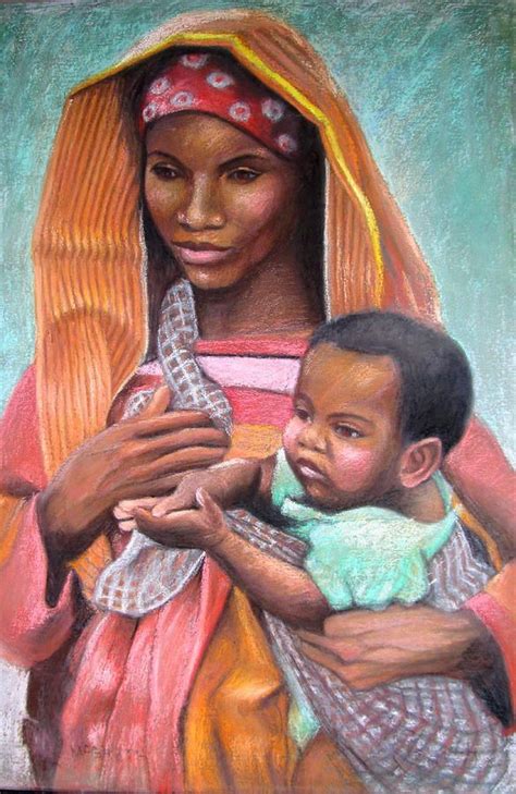 African Mother And Child Paintings