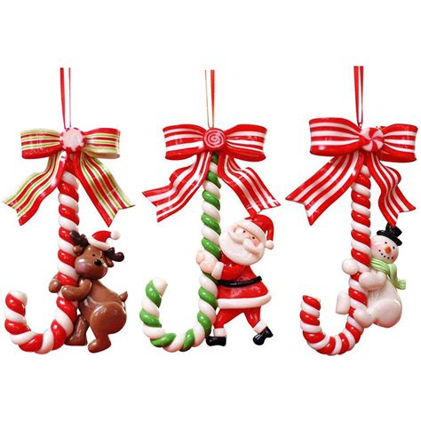 Christmas Candy Cane Santa Claus Christmas Tree Hanging Ornament Candy ...