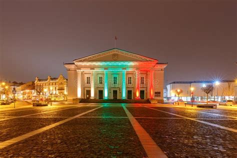 Vilnius. City Hall at Night. Stock Photo - Image of area, lanterns: 110698504