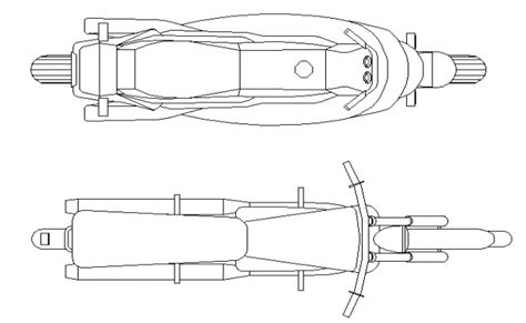 Top view of Motor bike design drawing