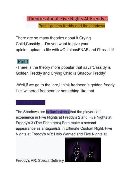 THEORIES ABOUT FNAF! | PDF