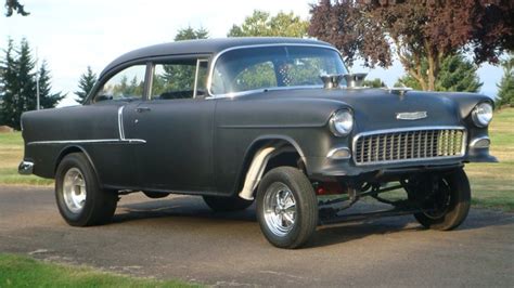 55 Chevy Gasser | Matte Black Monsters | Pinterest