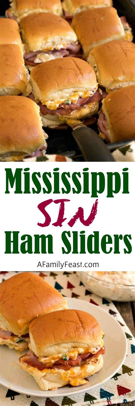 Mississippi Sin Ham Sliders - Delicious ham sliders with a zesty cheesy ...