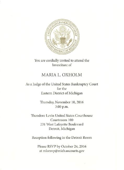 JUDGE MARIA L. OXHOLM'S INVESTITURE CEREMONY - Federal Bar Association ...