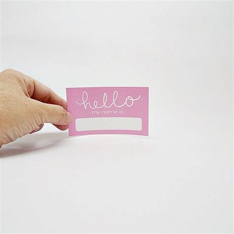 Pink Name Sticker Name Labels Name Tag Stickers Hello My | Etsy