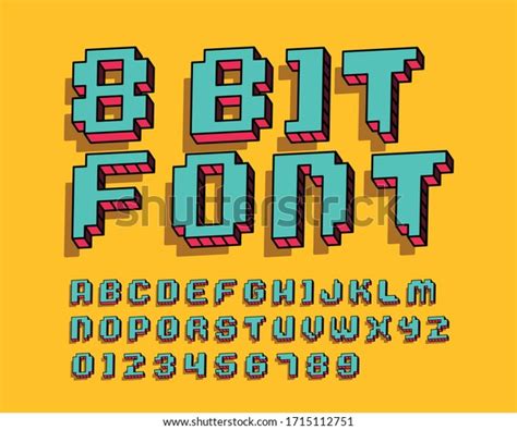 8 Bit Font Set Vector Format Stock Vector (Royalty Free) 1715112751 ...