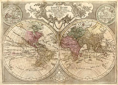 Vintage Map of The World - 1775 Drawing by CartographyAssociates | Pixels