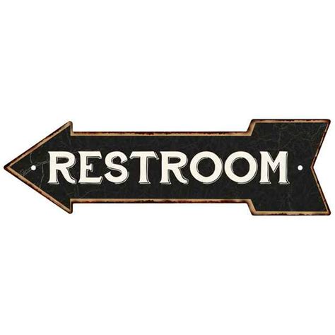 Restroom Left Arrow Vintage Looking Metal Sign 5x17 205170004018 - Walmart.com - Walmart.com