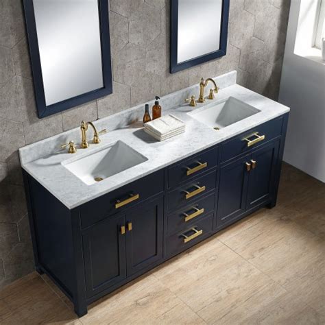 72" Monarch Blue Double Sink Bathroom Vanity