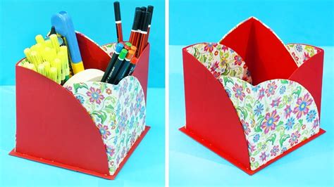 DIY Pen stand from Paper & Waste Cardboard | How to make Pen Stand / Pencil Stand | DIY Paper ...