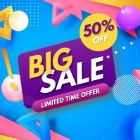 Big sale 50% discount instagram social media Template | PosterMyWall