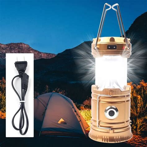 Portable And Mini Outdoor Hand held or Hanging USB Rechargeable LED Camping Lantern Solar ...