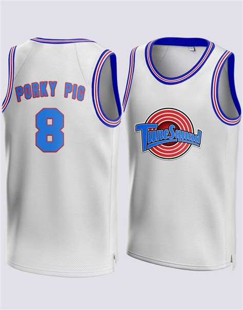 Porky Pig #8 Space Jam Tune Squad Basketball Jersey – 99Jersey®: Your ...