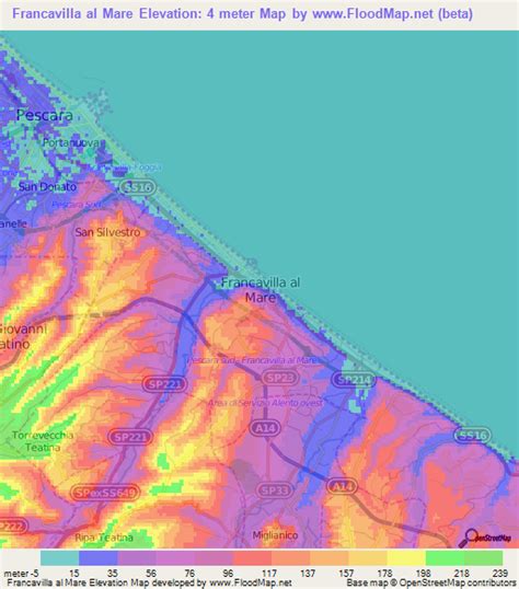 Elevation of Francavilla al Mare,Italy Elevation Map, Topography, Contour