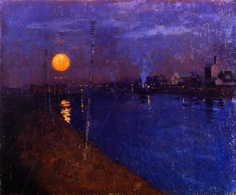 River Landscape by Moonlight, 1887 - George Henry - WikiArt.org