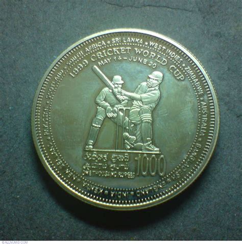 1000 Rupees 1999 - 1996 Cricket World Cup, Calcutta, Republic ...