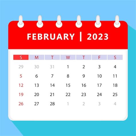 Premium Vector | February 2023 calendar template. vector design.