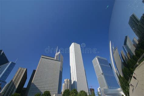 A Reflection of Chicago Skyline Over the Bean Editorial Stock Image - Image of midwest, business ...