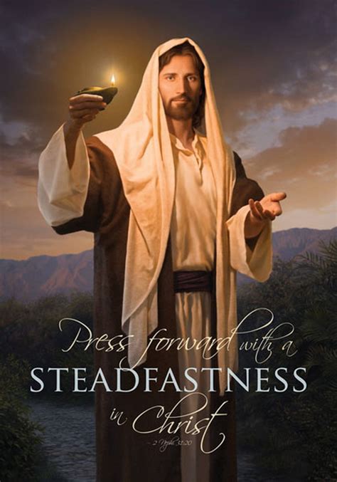 Press forward with a steadfastness in Christ - 14x20 poster featuring Lead Kindly Light by Simon ...