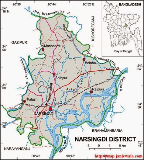 Narsingdi Zila Map, Dhaka Division, Bangladesh | Travel team, Districts ...