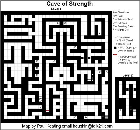 Shining in the Darkness Cave of Strength Level 1 Map Map for Genesis by PKeating - GameFAQs