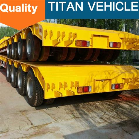 Titan low bed trailer 100 ton,low bed truck trailer,4 axle 100 ton low ...